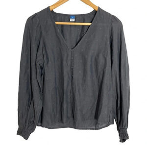 Old Navy NWT Charcoal Gray Long sleeve Puff Blouse Women's Size XS Chic